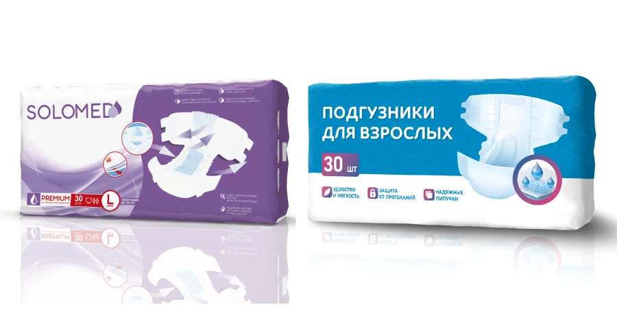 حفاضات للكبار القابلة للاستخدام مرة واحدة "بريميوم" حجم L، 30 قطعة