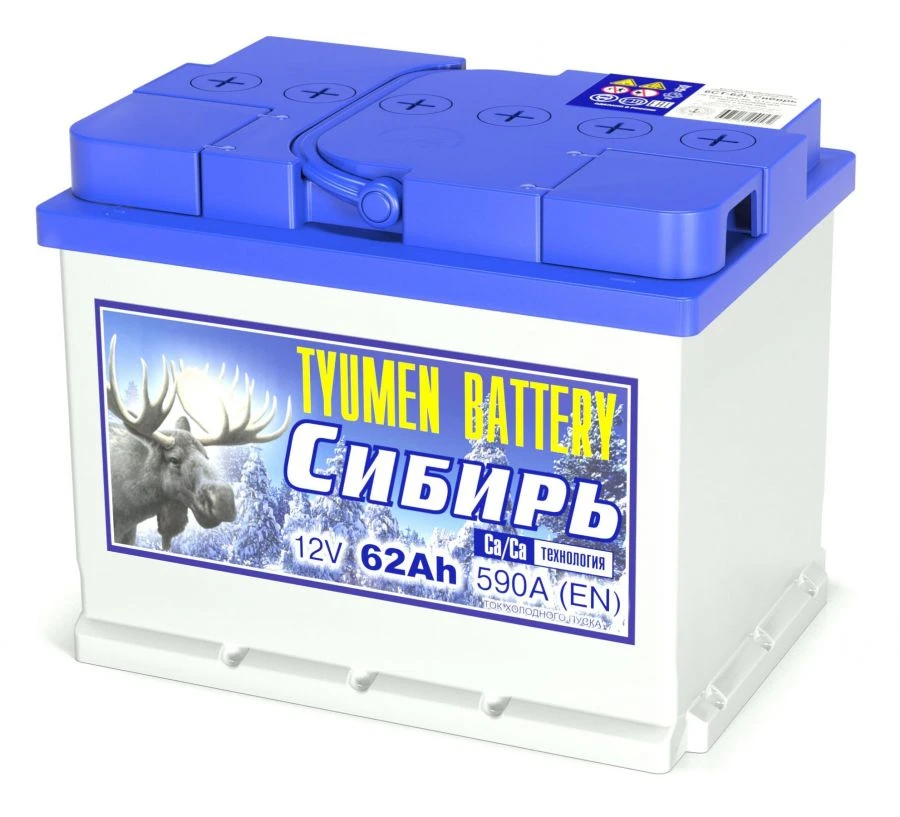 بطارية بدء تشغيل رصاصية TYUMEN BATTERY 6СТ-62LR سيبيريا