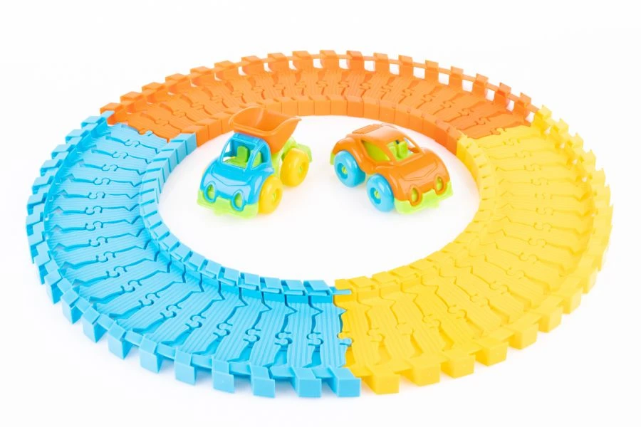 Flexible Mini Track with Cars for Mini Town Building - KNOBA 1/4