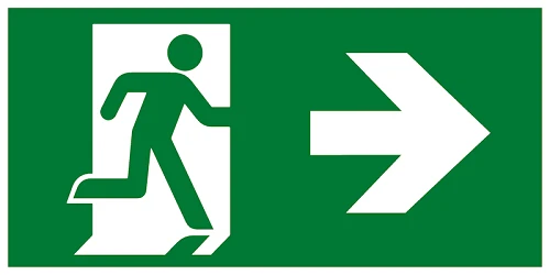 Directional Arrow Evacuation Sign SP0114-18S IP44 (9V) LED Wall-Mounted