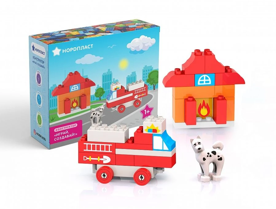 Fire Station Building Set - 25 Pieces