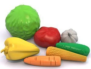 Colorful Vegetable Set for Kids - Barbie (7 Pieces in Bag)