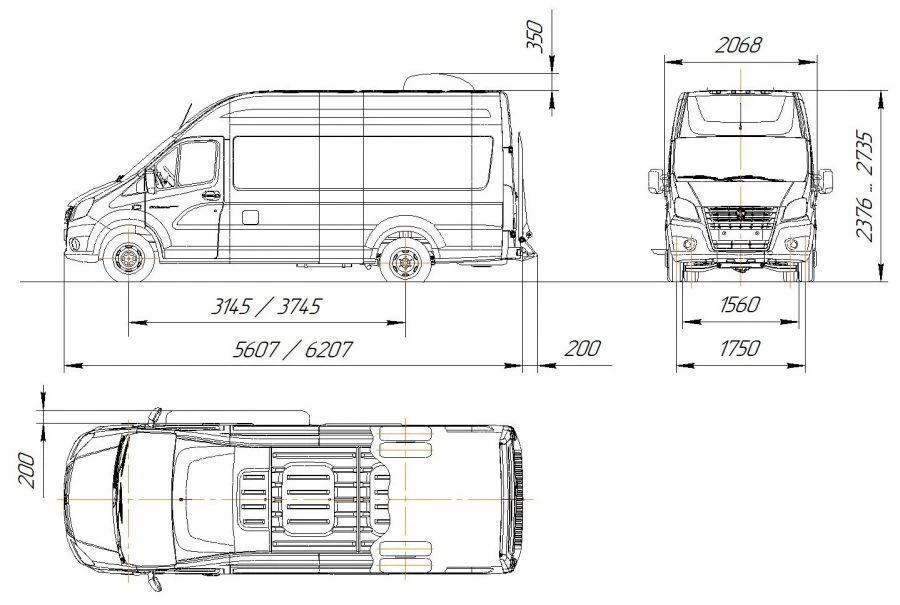 General Purpose Cargo Truck with Dual-Fuel Engine, Gasoline/Gas, Max Weight 3.5t