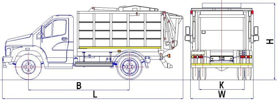 شاحنة جمع القمامة ذات التحميل الخلفي MK-1540-03