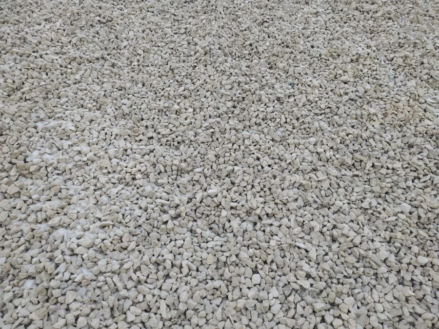 White Limestone Gravel 20-40 mm with Frost Resistance F25 and Density 1370-1400 kg/m3
