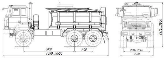 Food Liquid Transportation Tank Truck AЦВ 4680L3-20 on Ural 4320 Chassis