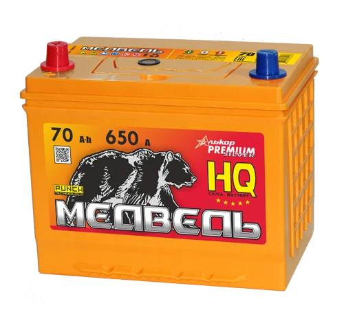 Lead-Acid Starter Battery for Internal Combustion Engines 12V 70Ah Asia 85D26 'Medved