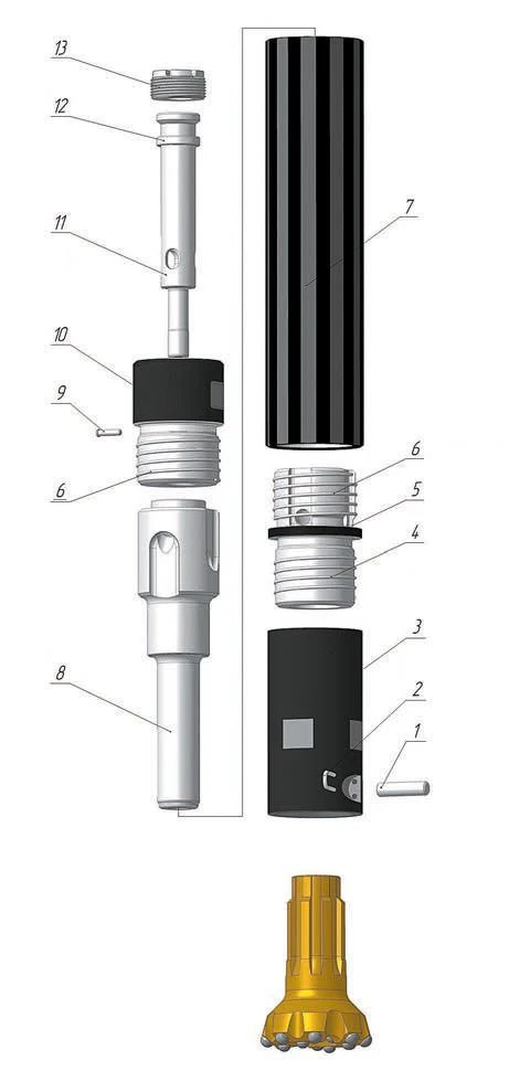 مطرقة هوائية P-105-2.8SHRB لتطبيقات حفر الصخور