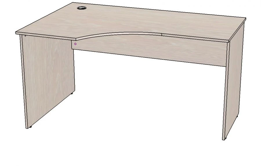 مكتب زاوي للكتابة 1400x900/600x750، MDF بسماكة 16 مم