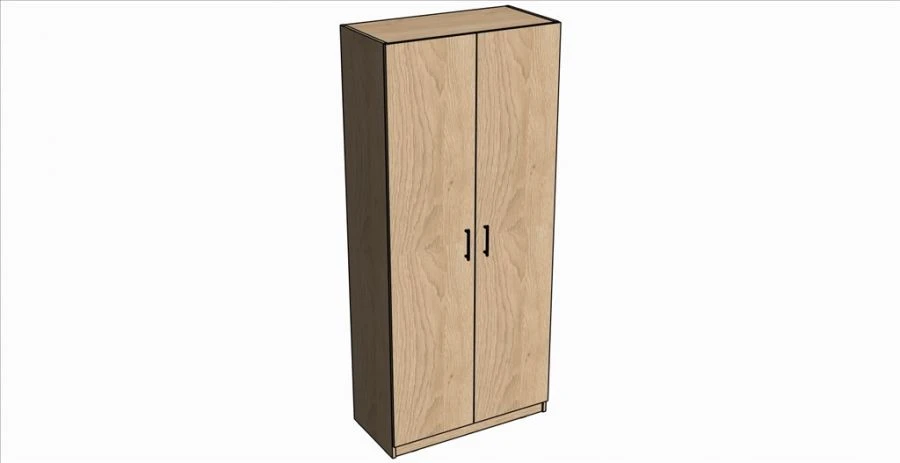 Rona/Ilga Two-Door Wardrobe for Clothes and Linens, 900x2050x450