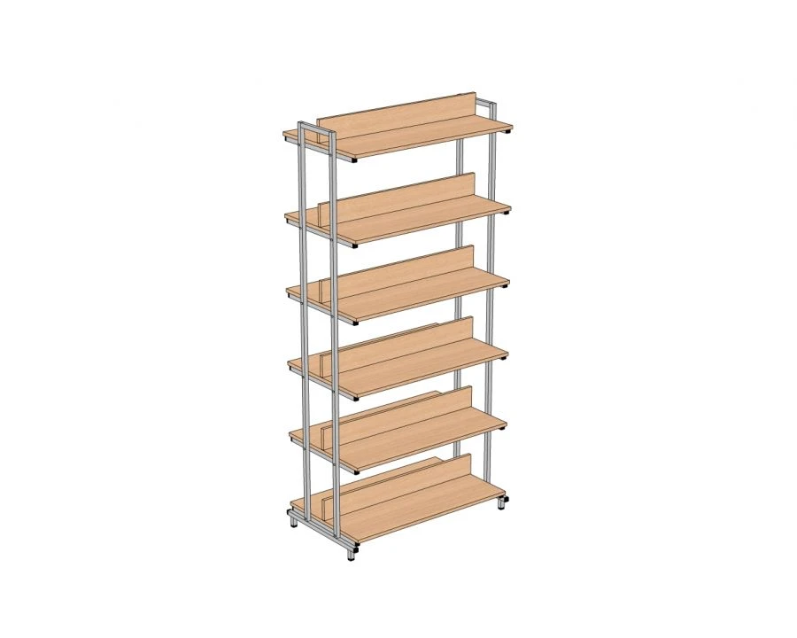 Double-sided shelf with 6 shelves 900*520*1950 mm ST2-6