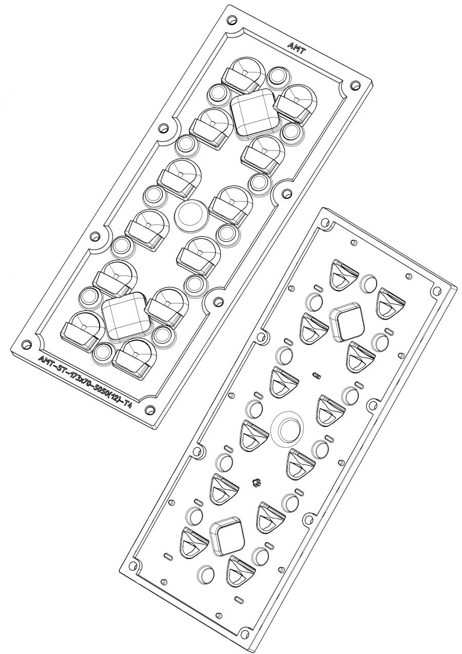 عدسة إضاءة LED AMT-ST-173x70-5050(12)-T4-PC