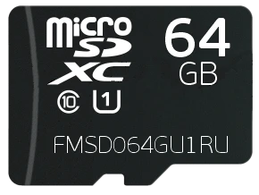 بطاقة الذاكرة ميكرو SDXC سعة 64 جيجابايت FMSD064GU1RU