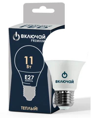 لمبة LED 11W E27 A60 3000K RUS 220V (LED PREMIUM A60-11W-E27-N)