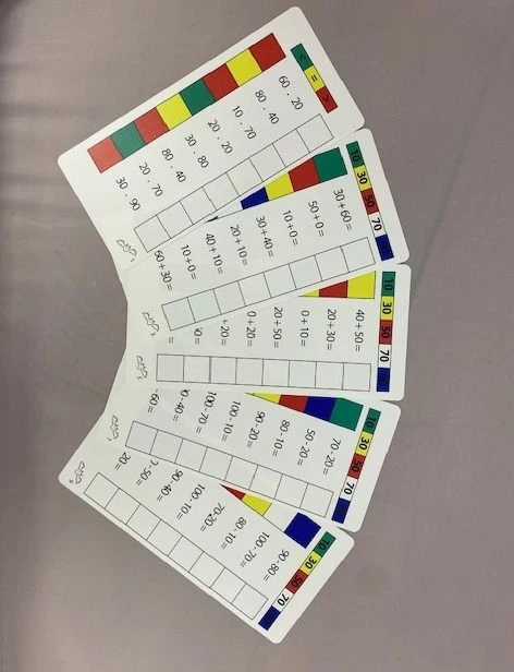 بطاقات تعليمية مزدوجة الجوانب للتحكم رقم 6 "أساسيات العد حتى 100