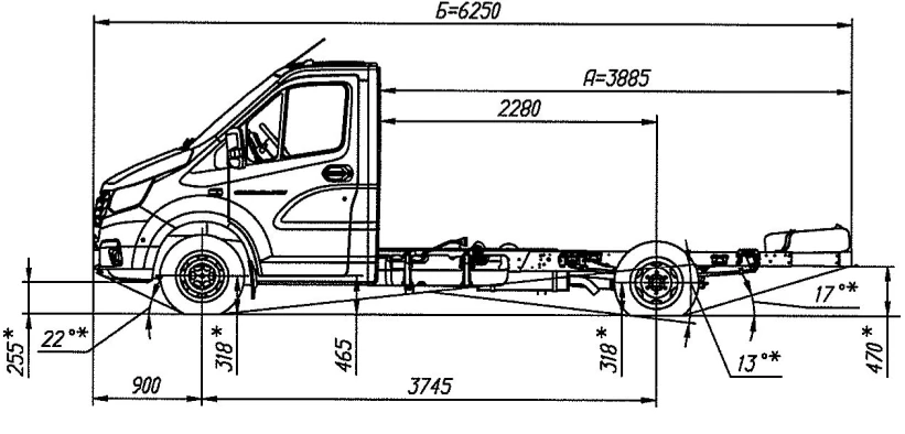 شاسيه GAZelle NN، تعديل A21R35، محرك ثنائي الوقود (بنزين/غاز)