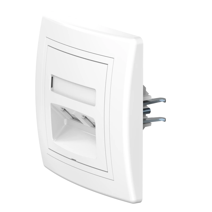 CADUCEUS ALING PRESTIGE Double Telephone Socket 2xRJ12 6P4C, White, Art. 613.000