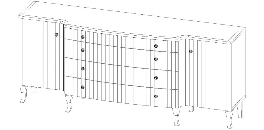 Buongiorno Living Room Furniture Set - Chest of Drawers 3 K511.W S01