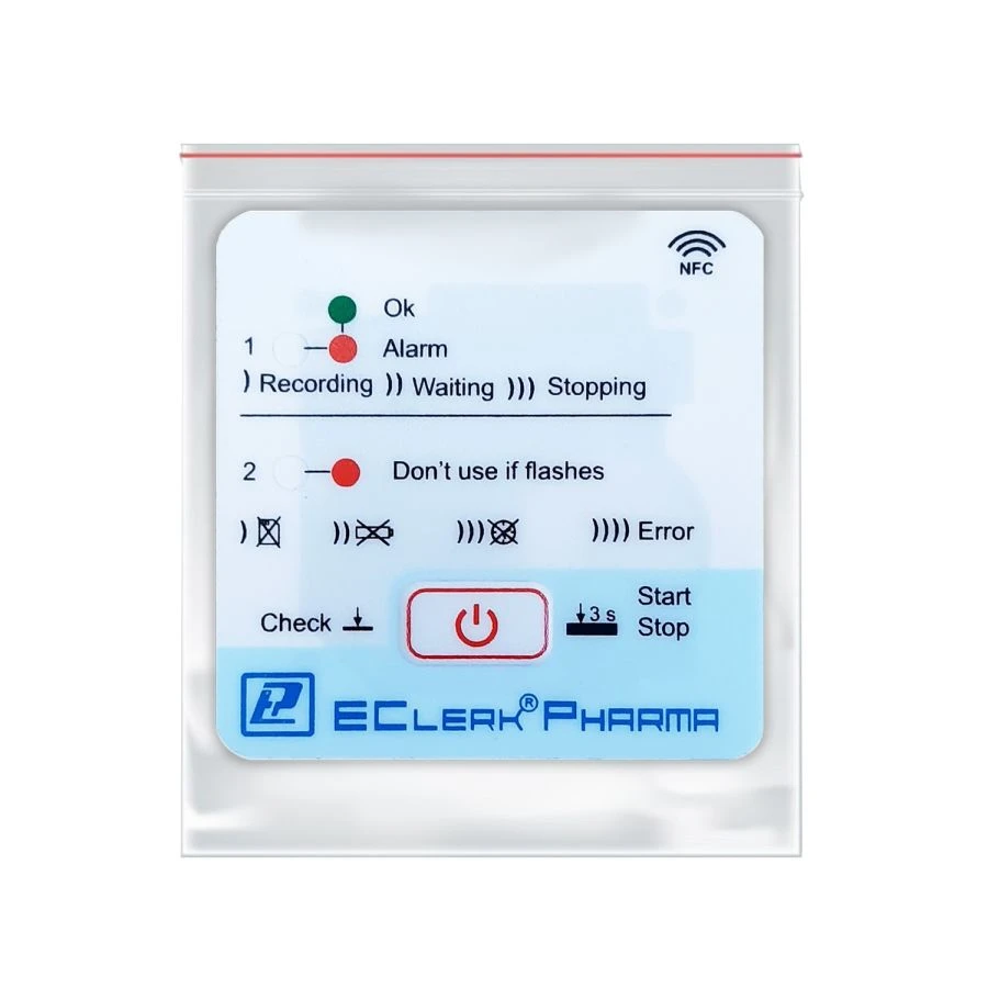 مسجل حرارة EClerk-Pharma-NFC-A مع وظيفة إنذار