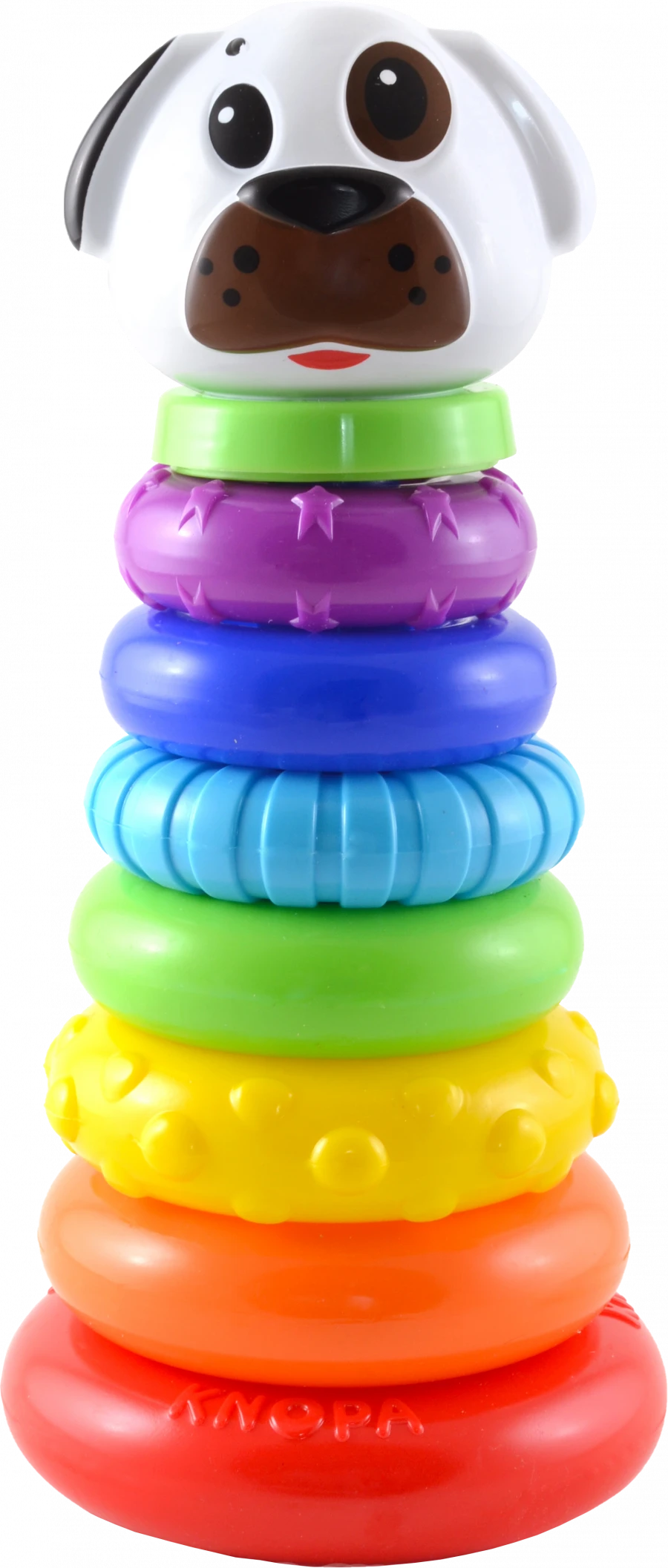 Traditional Dog Pyramid Stacking Toy 27 cm with 7 Rings KNOBA 1/4