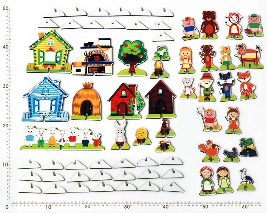Universal 3D Story Character Set on Stands - Fairytale Figures 10-15 cm