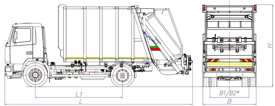 شاحنة جمع القمامة بتحميل خلفي طراز MK-3549-02