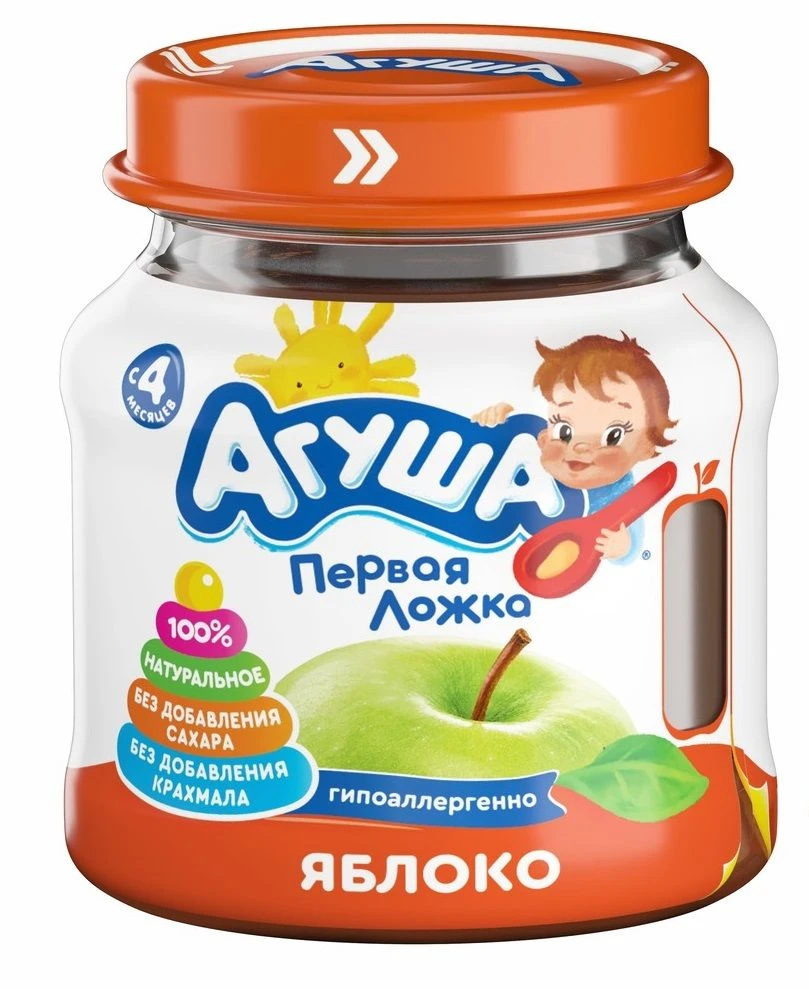 Homogenized Apple Puree "Agusha", 100g