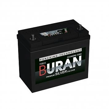 بطارية رصاصية لبدء تشغيل محركات الاحتراق الداخلي 12 فولت BURAN 6ST-58VLA آسيا 70B24R