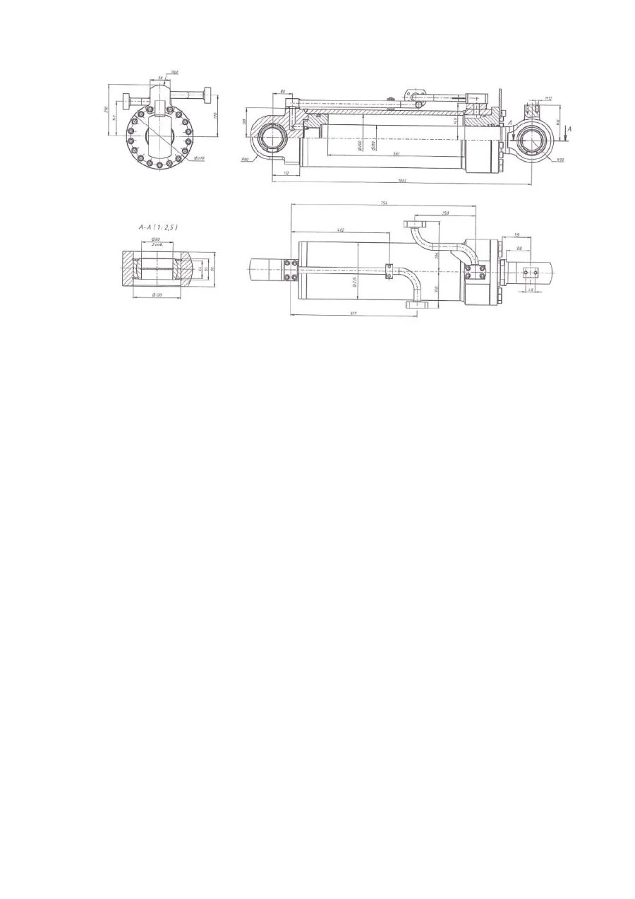 Excavator Bucket Rotation Hydraulic Cylinder 900-1455