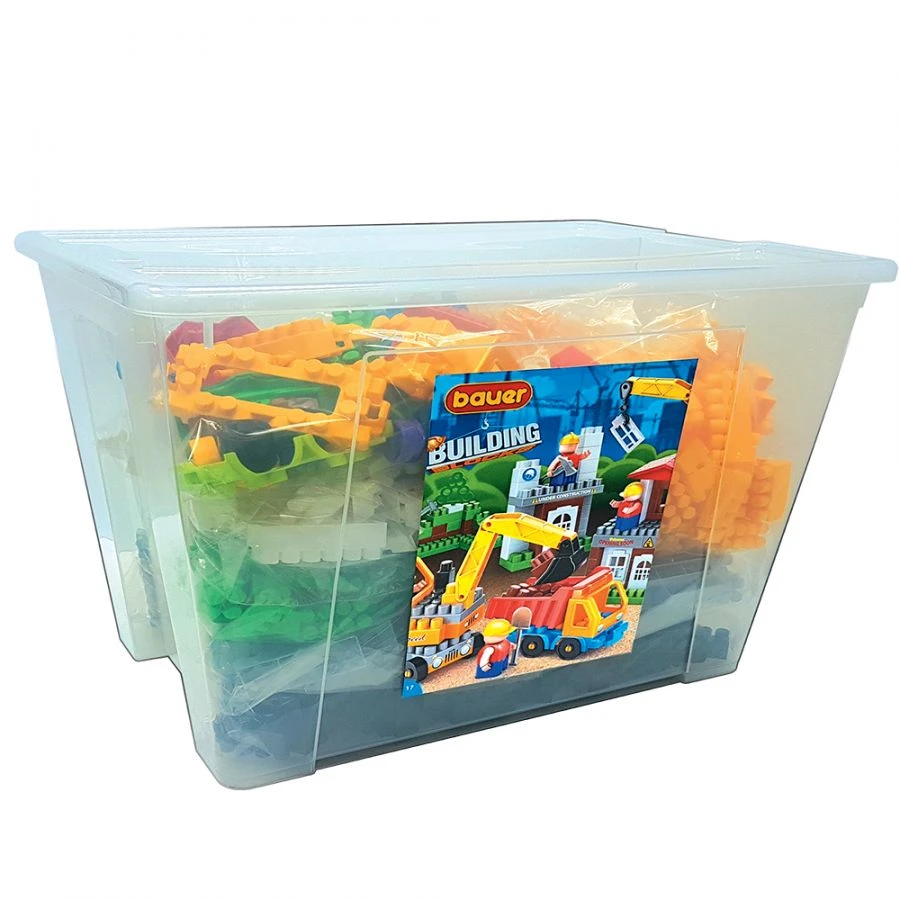 Bauer Construction Set "Building" in 41L Container with 5 Instructions and Thematic Stickers