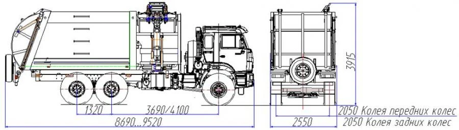 شاحنة قمامة ذات تحميل جانبي طراز MK-4552-19