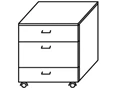 Metal Rolling Cabinet with Drawers TP-1(m)