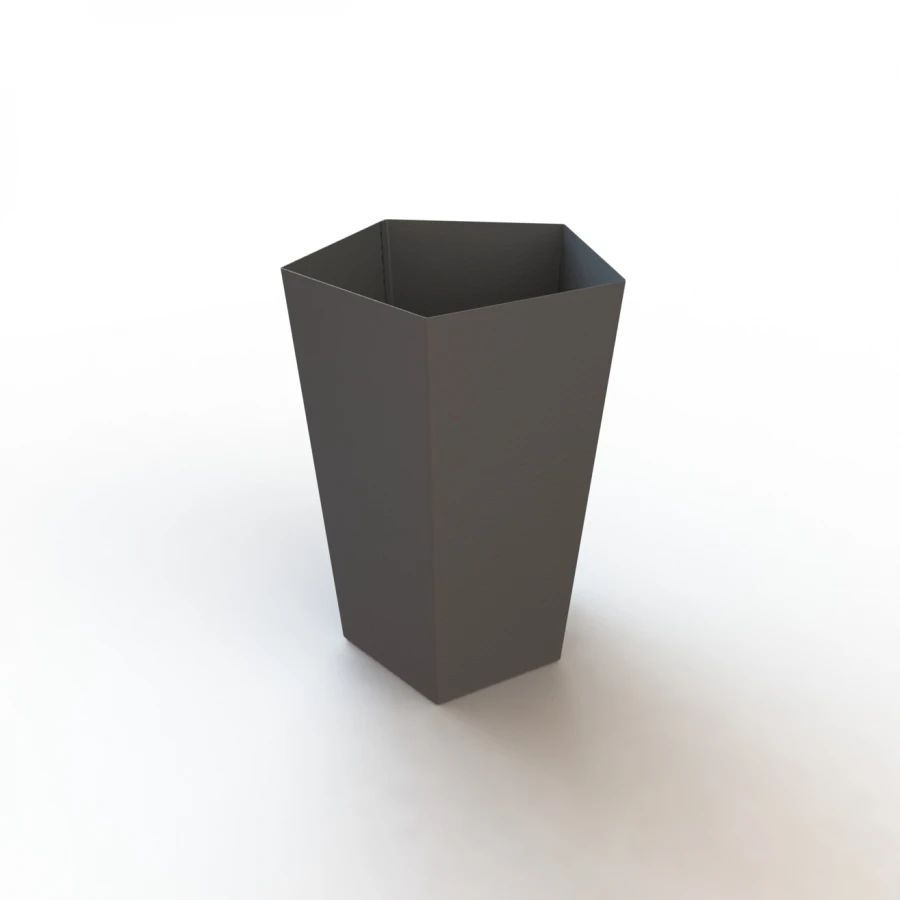 Five-Sided Aluminum Trash Bin for Outdoor and Indoor Use
