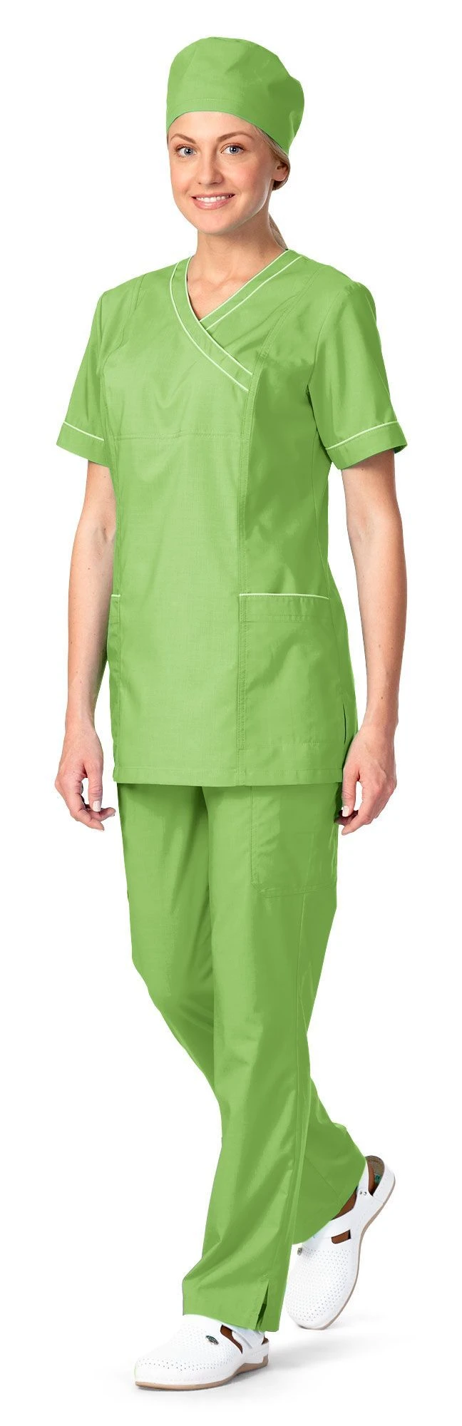 Women's V-Neck Blouse with Side Pockets and Short Sleeves Athena 3.803