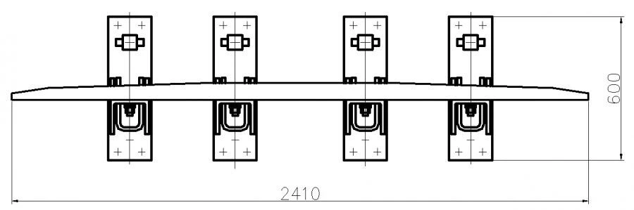 SP850 Profile Counter Rail with Complete Set of Pads and Fasteners for Turnout MP380.00