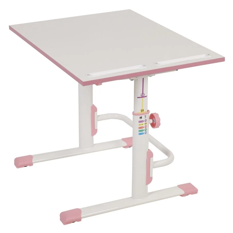 Adjustable Polini Kids Simple M1 Desk 75x55 cm, White-Pink