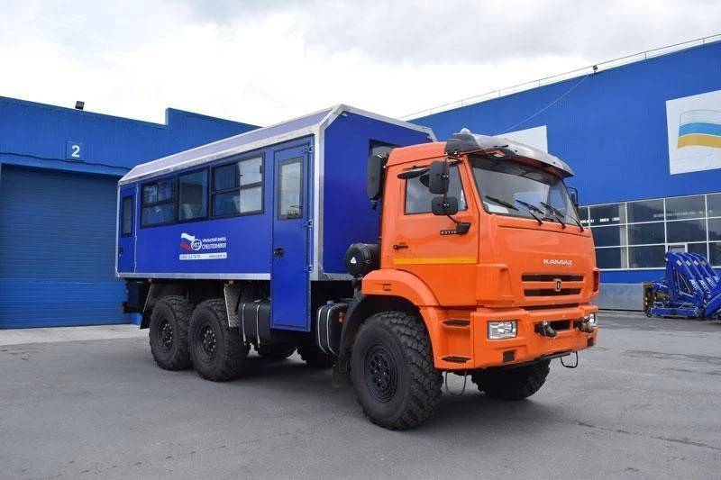 Special Purpose Bus UZST08 with Crane, Model 5861-32 on KAMAZ 43118 Chassis