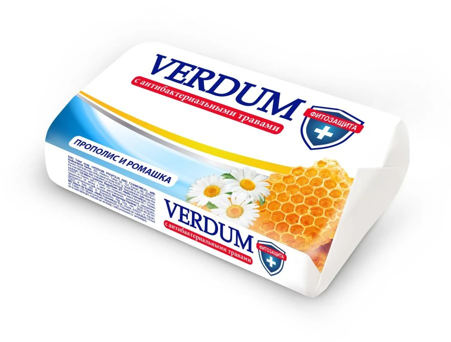 Solid Toilet Soap "Verdum Propolis and Chamomile" with Antibacterial Herbs