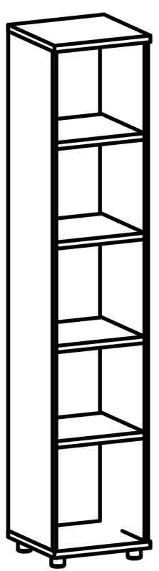 Narrow Open Shelf Cabinet 8111 Galant Series