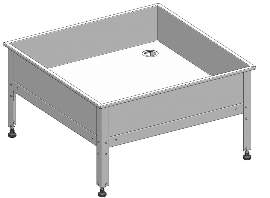 Stainless Steel Shower Tray for Carcass Washing 800x800x400 mm