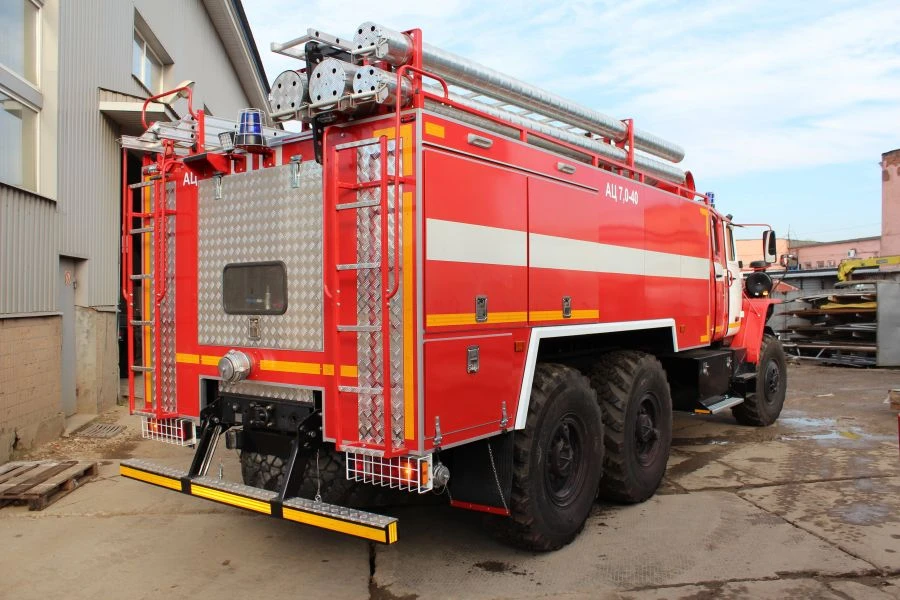 Fire Truck Tanker AC-8.0-70 (55571) 6YN31 Mod. 6Y311W on Ural-55571-1151 Chassis