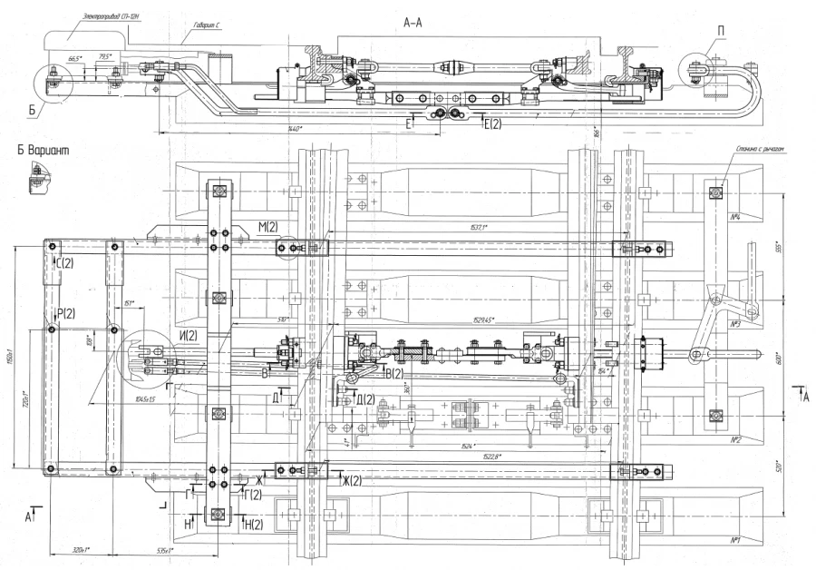 مجموعة رأس كهربائي VSP-220 لفتحة R65 M1/11 مع قاطع VZ-7 على قاعدة خرسانية مع عارضة معدنية مجوفة