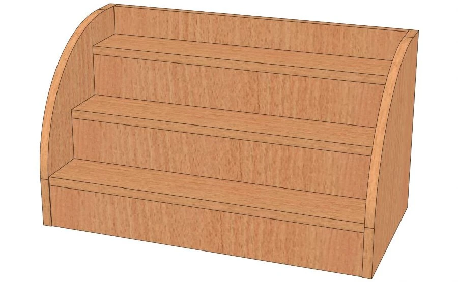 Craft Display Shelf with Rounded Sides, Model P-P