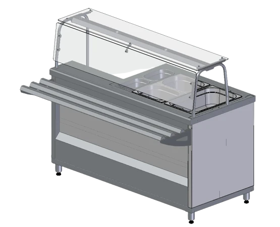 Electric Hot Food Display Counter PMVE15U 1500mm Universal