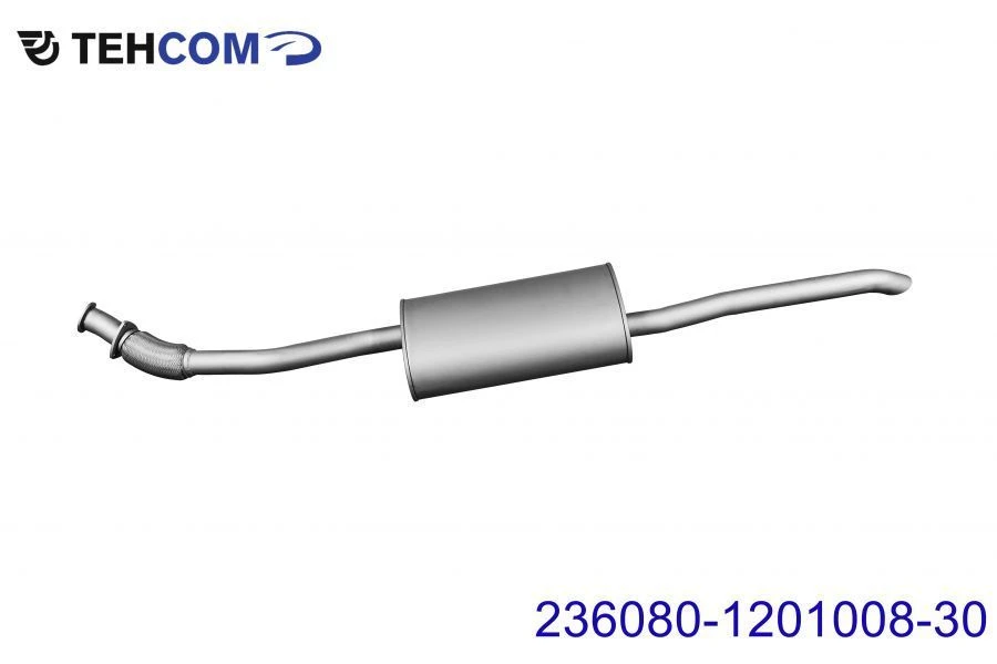 Exhaust Muffler with Outlet Pipe for Pickup 2018 Model ZMZ 51432.10 (Euro 4) - 236080-1201008-30