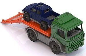 Detailed Tow Truck with Car - Educational Toy