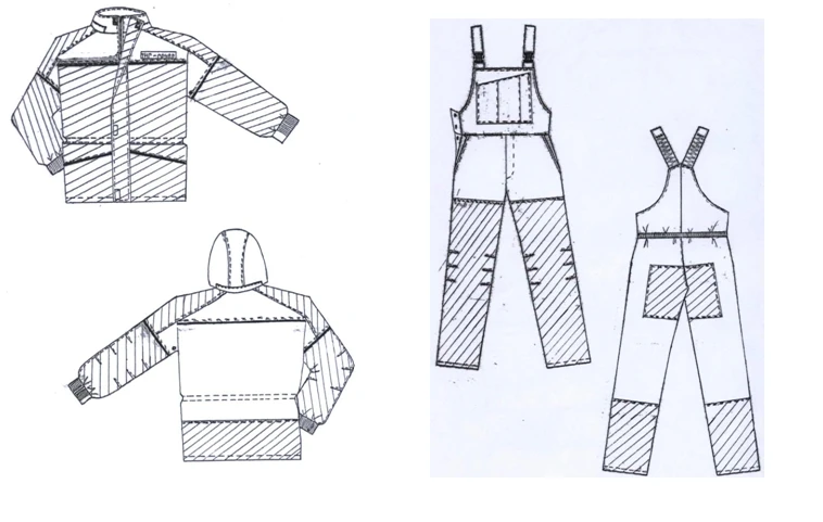 Men's Protective Suit (Jacket & Bib Overalls) for Industrial Use