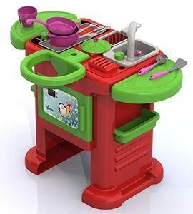 Magical Housewife Kitchen Set No. 2 (54 cm Kitchen + Dish Set + Doll Seat)