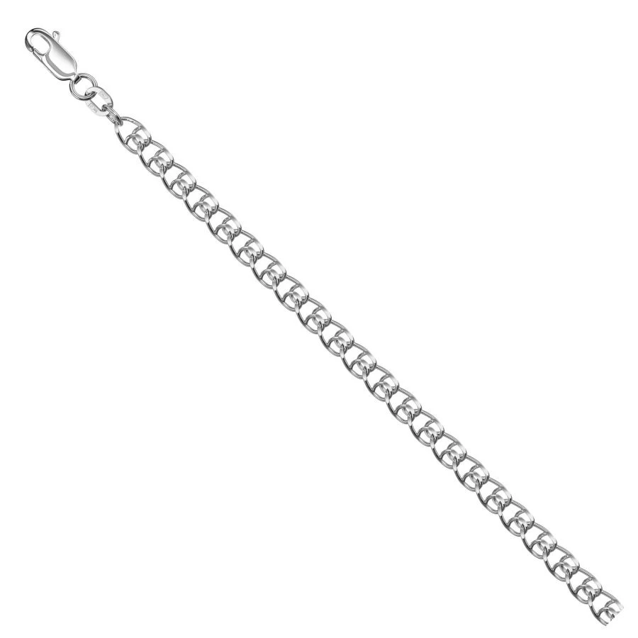 White Gold Bracelet 585 Love/s with Diamond Cut NБ18-087-3 0.6MM 21CM 4.41G
