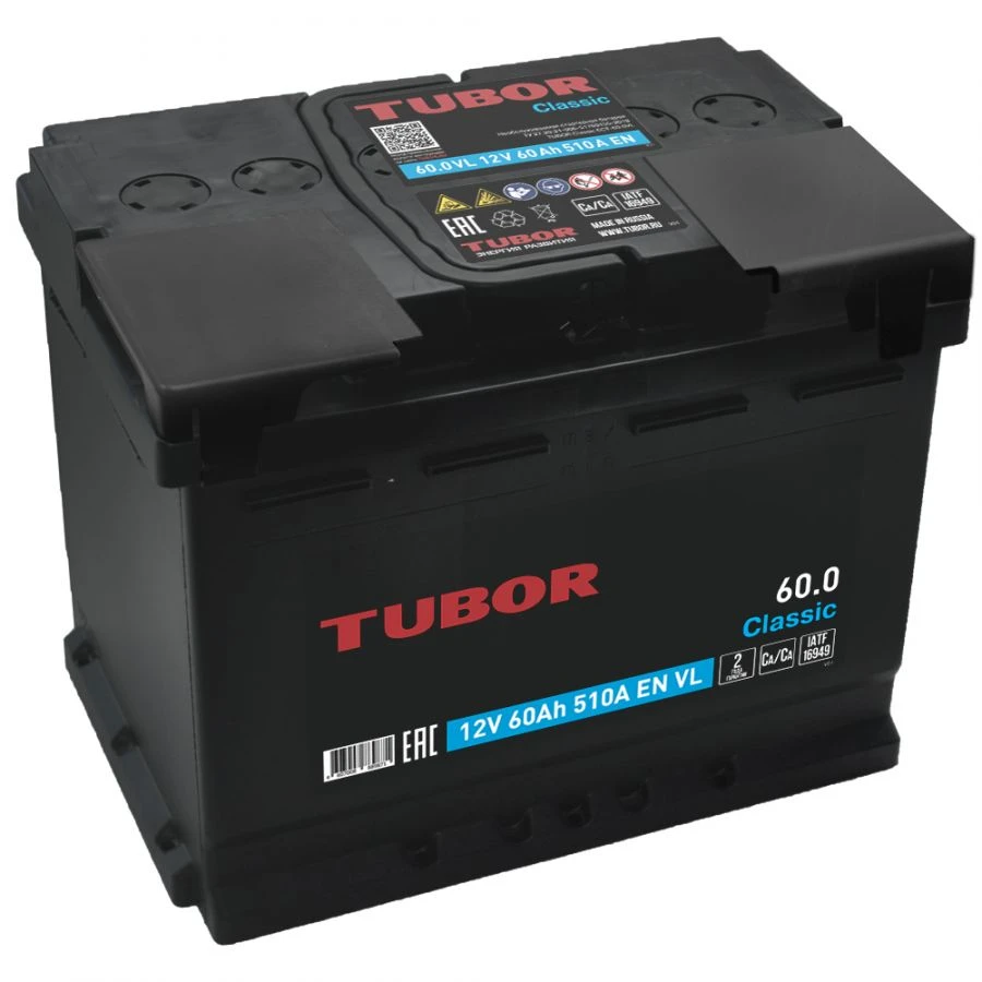 بطارية بدء التشغيل TUBOR Classic 6ST-60.1(0) VL